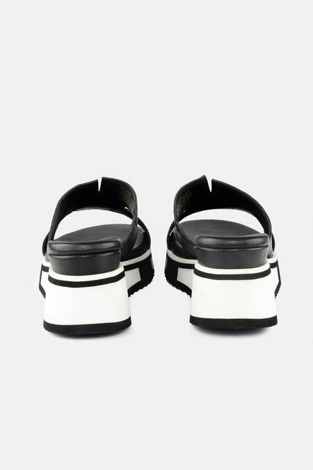 Shop_Heel Your Sole_Black Embroidery Thread Wedges _Online_at_Aza_Fashions