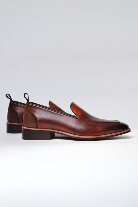 Shradha Hedau Footwear Couture_Brown Tapered Toe Moccasins _at_Aza_Fashions