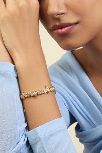 Isharya_Gold Plated Crystals Stone Studded Tennis Bracelet _Online_at_Aza_Fashions