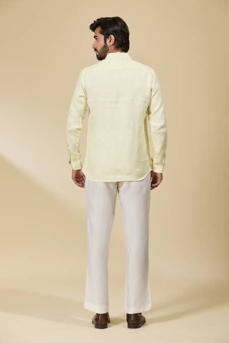 Ewoke Pintucked Hem Off White Shirt 
