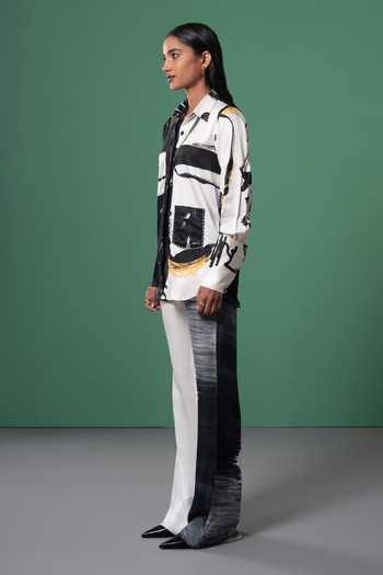Buy_Advait_Black Satin Pearls Collared Onyx Abstract Print Shirt _Online_at_Aza_Fashions