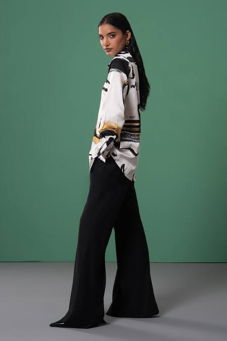 Buy_Advait_Multi Color Embroidery Collared Abstract Print And Shirt _Online_at_Aza_Fashions