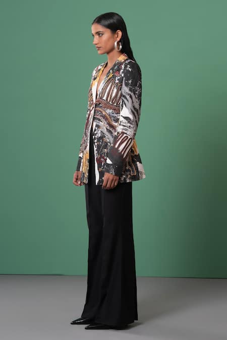Buy_Advait_Multi Color Satin Embroidery Abstract Blazer _Online_at_Aza_Fashions