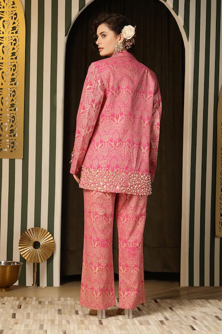 Soniya G Floral Mandala Pattern Jacket Pant Set 