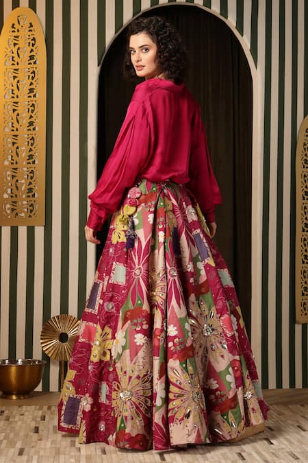 Soniya G Floral Blossom Print Lehenga & Shirt 
