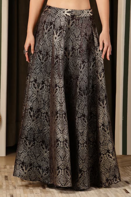 Soniya G_Purple Silk, Velvet Sequins, Tassels, Floral Baroque Jacket Lehenga Set _Online_at_Aza_Fashions