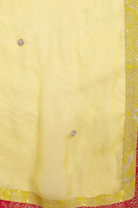 Buy_Soniya G_Green Organza, Georgette Diamonds, Gota Patti, Embellished Lime Lehenga Set 