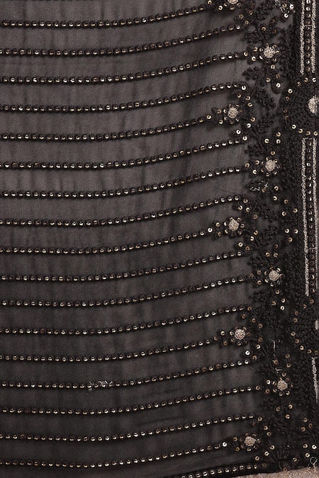 Soniya G_Black Organza, Georgette Embroidery, Chikankari Anarkali Set With Dupatta _at_Aza_Fashions