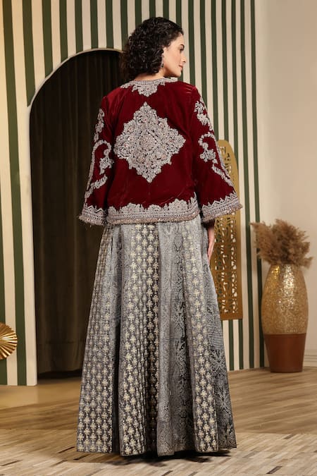 Soniya G Metal Dori Embellished Jacket Lehenga Set