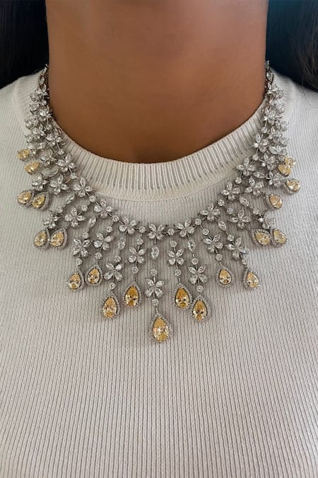 PRERTO Butterfly Citrine Drop Diamond Set 