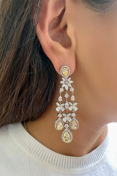 PRERTO Butterfly Citrine Drop Diamond Set 