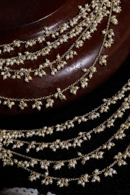 Buy Dugran By Dugristyle Cream Kundan Embellished Earchains Set Of 2 Online at Aza Fashions Buy_Dugran By Dugristyle_Cream Kundan Embellished Earchains Set Of 2 _Online_at_Aza_Fashions