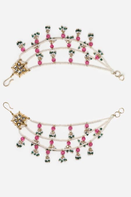 Buy Dugran By Dugristyle Gold Plated Pearls, Stones Gul-e-nazuk Kundan Earchains Set Online at Aza Fashions Buy_Dugran By Dugristyle_Gold Plated Pearls, Stones Gul-e-nazuk Kundan Earchains Set _Online_at_Aza_Fashions