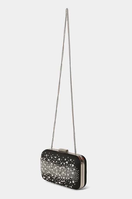 Ritu Kumar_Black Crystals, Sequins Clutch_Online_at_Aza_Fashions