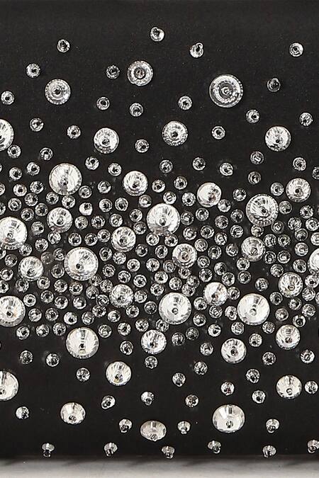 Ritu Kumar_Black Crystals, Sequins Clutch_at_Aza_Fashions