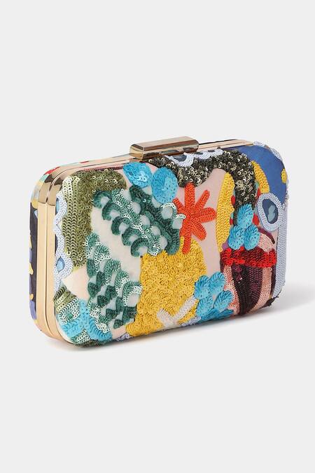Ritu Kumar Multi Color Sequins Embellished Clutch Online at Aza Fashions Ritu Kumar_Multi Color Sequins Embellished Clutch_Online_at_Aza_Fashions