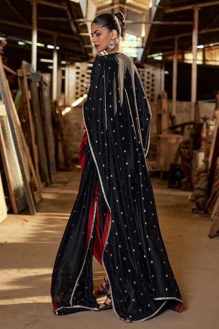 Karishma Khanduja Bareilly Sequin Embroidered Cape & Dhoti Pant Set 