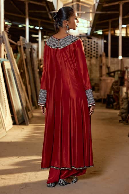 Karishma Khanduja Bareilly Tribal Embroidered Anarkali & Dhoti Pant Set 