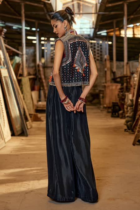 Karishma Khanduja Bareilly Sequin Embroidered Jacket & Flared Pant Set 