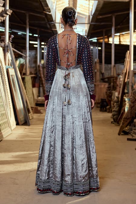 Karishma Khanduja Bareilly Geometric Sequin Anarkali Set With Dupatta 