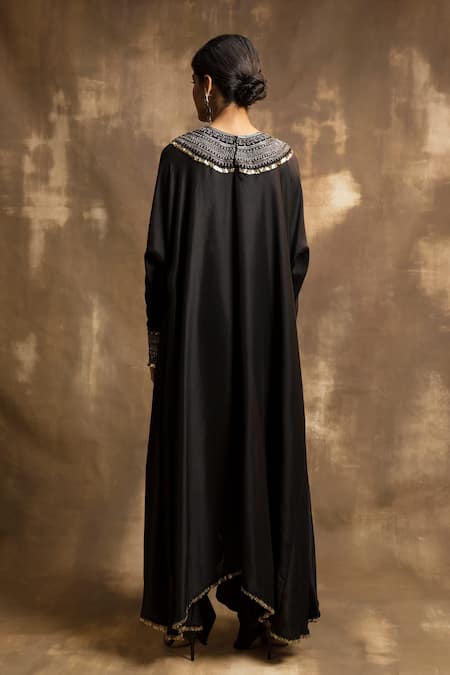 Karishma Khanduja Bareilly Tribal Embroidered Black Anarkali & Dhoti Pant 