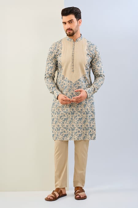 Rabani & Rakha Paisley Thread Embroidered Kurta With Pant 