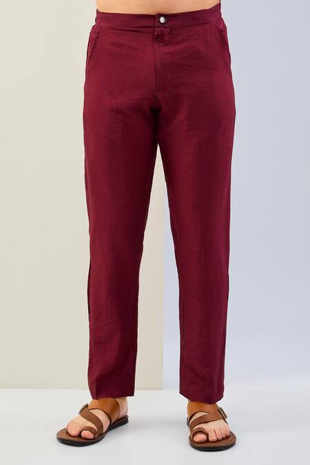 Rabani & Rakha Wine Georgette, Cotton, Silk Sequins, Embroidery Botanical Kurta Set Online at Aza Fashions Rabani & Rakha_Wine Georgette, Cotton, Silk Sequins, Embroidery Botanical Kurta Set _Online_at_Aza_Fashions