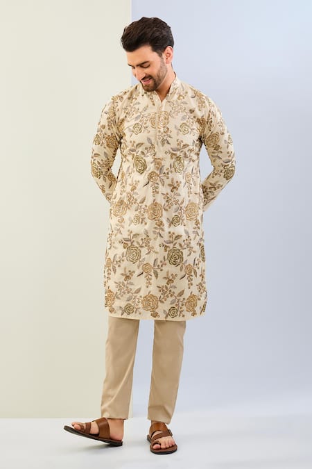 Rabani & Rakha Rose Vine Embroidered Kurta With Pant 