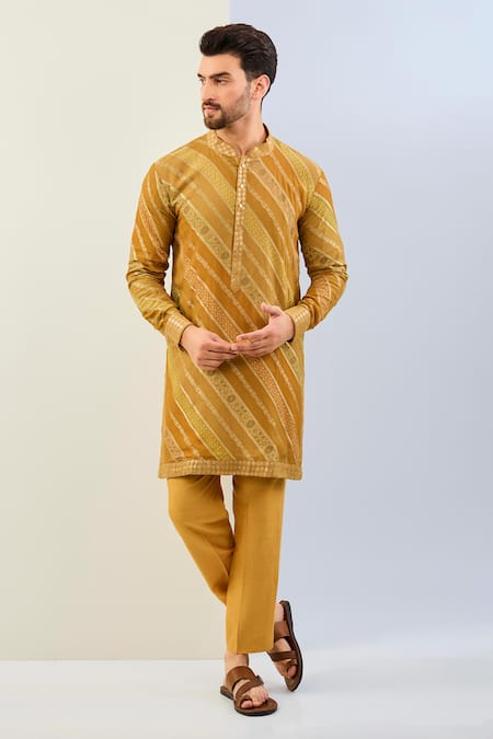 Rabani & Rakha Bandhani Leheriya Print Kurta With Pant 