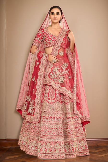 Kalighata Manmohini Hand Embroidered Bridal Lehenga Set 