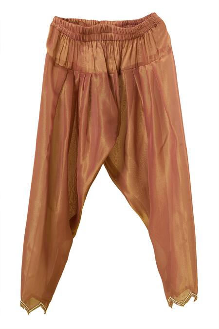 Buy_Studio A_Pink Tissue Sequins V-neck Mughal Bloom Embroidered Anarkali Set 