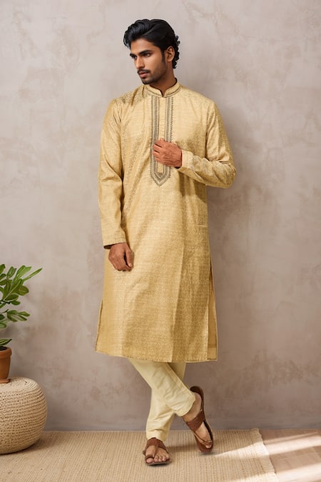 Arihant Rai Sinha Floral Vine Woven Kurta & Churidar Set 