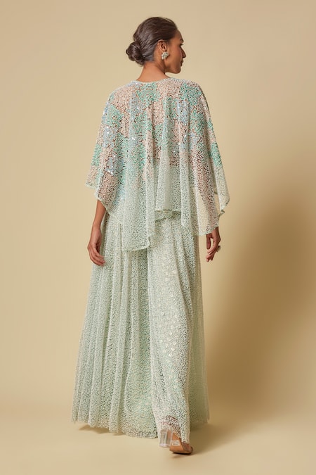 Masumi Mewawalla Embroidered Cape Gharara Set 