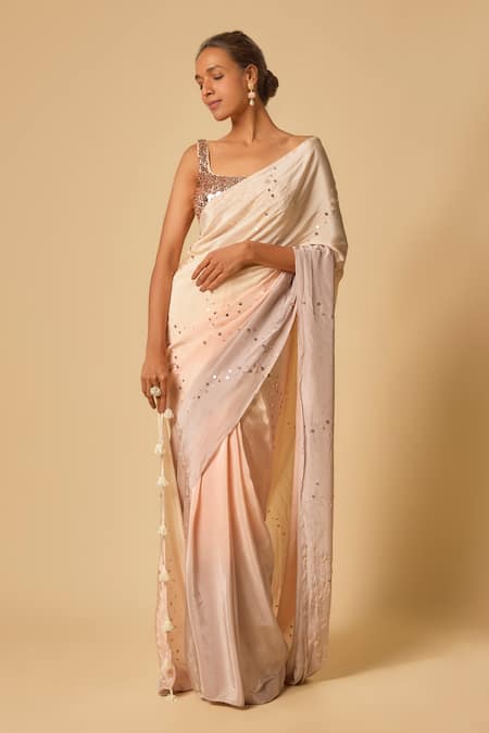 Masumi Mewawalla Ombre Sequin Pre-Draped Saree Set 