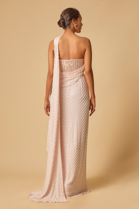 Masumi Mewawalla Corset Embroidered Saree Gown 