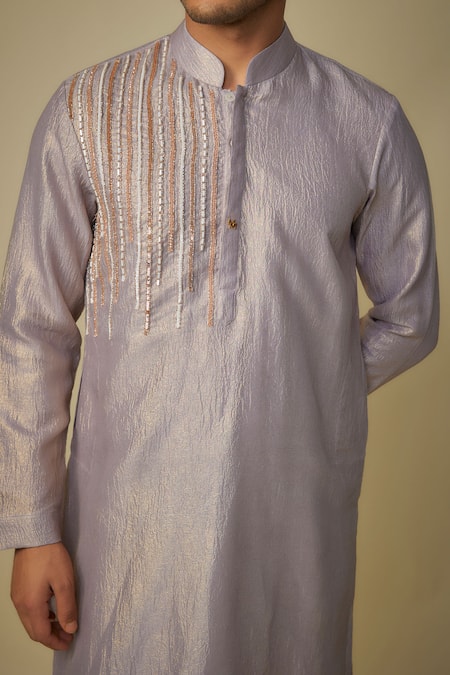 Buy Masumi Mewawalla Purple Tissue, Satin, Organza Sequins Stripe Embroidered Kurta Set Online at Aza Fashions Buy_Masumi Mewawalla_Purple Tissue, Satin, Organza Sequins Stripe Embroidered Kurta Set _Online_at_Aza_Fashions