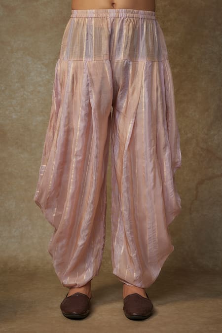 Buy_Masumi Mewawalla_Peach Tissue, Chiffon Cut Work Crystal Cutdana Embroidered Kurta Set _Online_at_Aza_Fashions