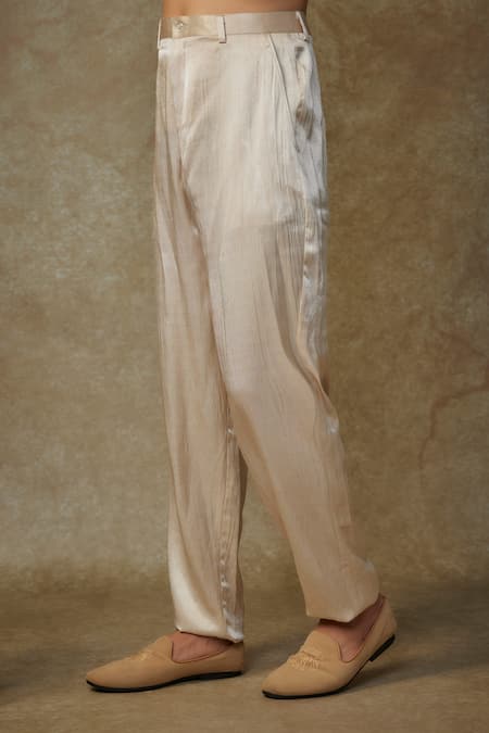 Masumi Mewawalla Beige Silk, Cotton Cut Work, Sequins, Zari Embroidered Sherwani And Pant Set Online at Aza Fashions Masumi Mewawalla_Beige Silk, Cotton Cut Work, Sequins, Zari Embroidered Sherwani And Pant Set _Online_at_Aza_Fashions