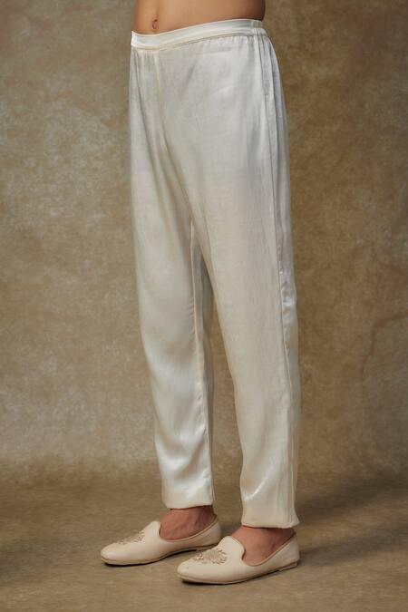 Buy_Masumi Mewawalla_Beige Silk Crystals, Cut Work Embroidered Sherwani Set _Online_at_Aza_Fashions