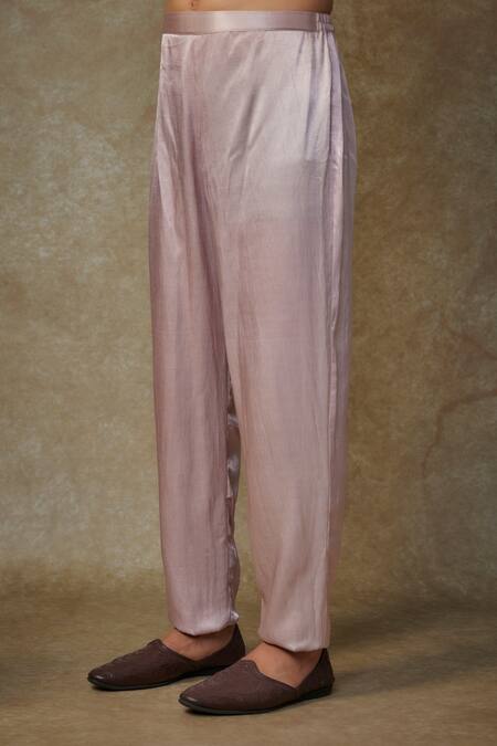 Masumi Mewawalla_Pink Silk, Maheshwari Sequins, Beads, Embroidery Checkered Sherwani Set _at_Aza_Fashions