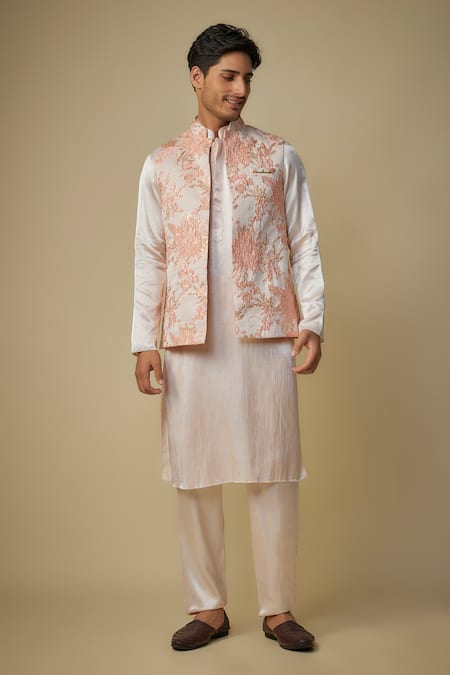 Masumi Mewawalla Floral Jacquard Bundi Kurta Set 