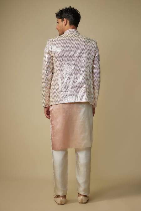 Masumi Mewawalla Sequin Embroidered Jacket & Pant Set 