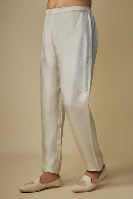 Masumi Mewawalla_Pink Tissue, Linen Sequins Embroidered Jacket And Pant Set _Online_at_Aza_Fashions