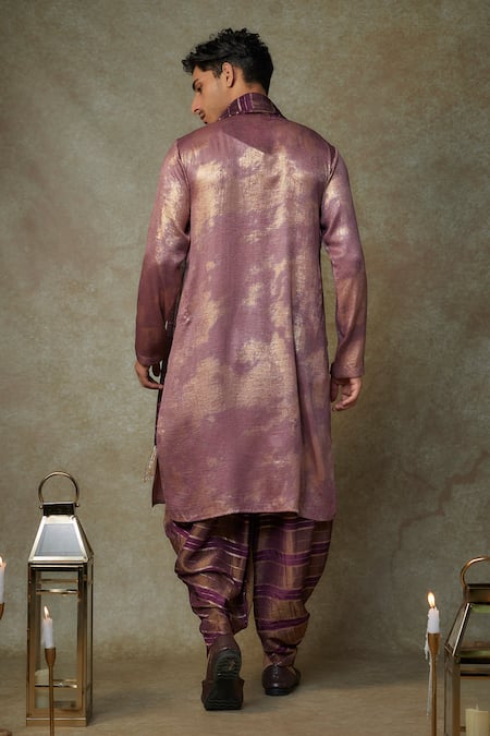 Masumi Mewawalla Bloom Foil Woven Kurta & Dhoti Set 