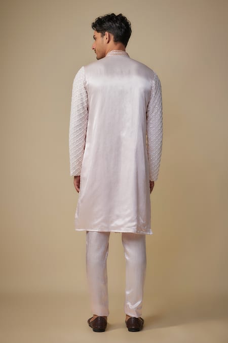 Masumi Mewawalla Baby Pink Sequin & Cutdana Kurta Set 