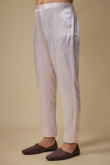 Masumi Mewawalla_Pink Viscose, Linen Sequins, Cut Work Baby And Cutdana Kurta Set _at_Aza_Fashions