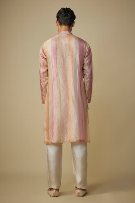 Masumi Mewawalla Striped Embroidered Kurta Set 