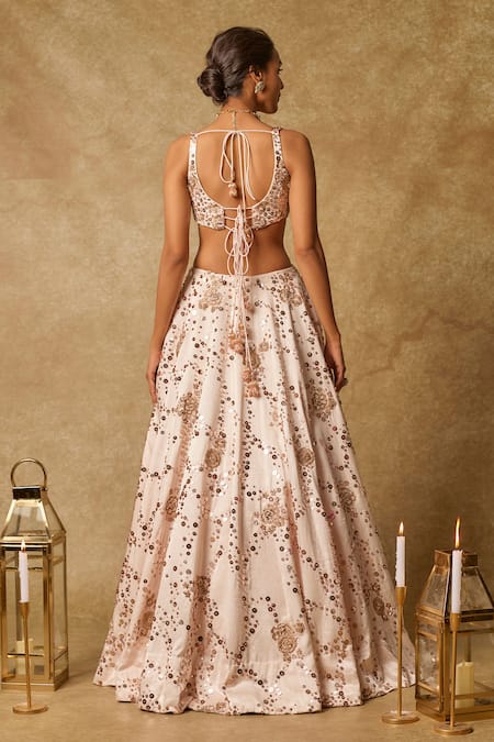 Masumi Mewawalla Gardenia Bloom Embroidered Lehenga Set 