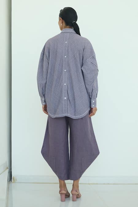 Shop Nirvanaa Purple Striped Designer Shirt 