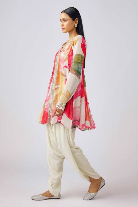 Buy Basanti - Kapde Aur Koffee Multi Color Crepe, Georgette Mirrors, Multicolor Embroidered Kurta And Pant Set Online at Aza Fashions Buy_Basanti - Kapde Aur Koffee_Multi Color Crepe, Georgette Mirrors, Multicolor Embroidered Kurta And Pant Set_Online_at_Aza_Fashions